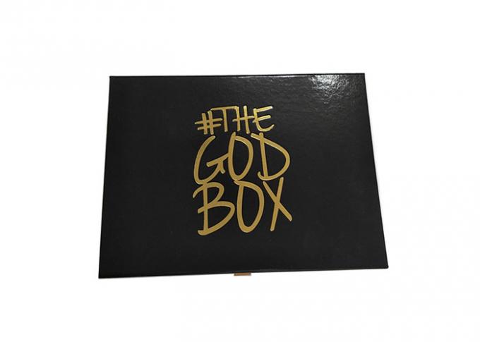Le logo d'estampillage d'or a imprimé plient des boîte-cadeau, boîte-cadeau de papier formé par livre