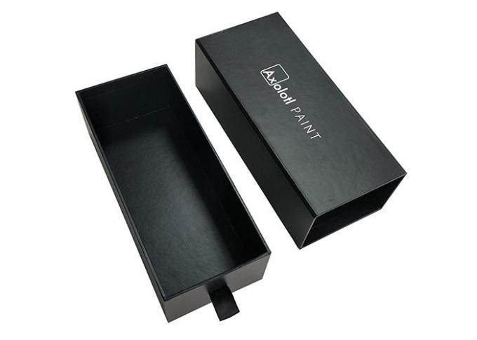 Boîte de glissière noire de papier de stratification, impression professionnelle glissant des boîte-cadeau de tiroir