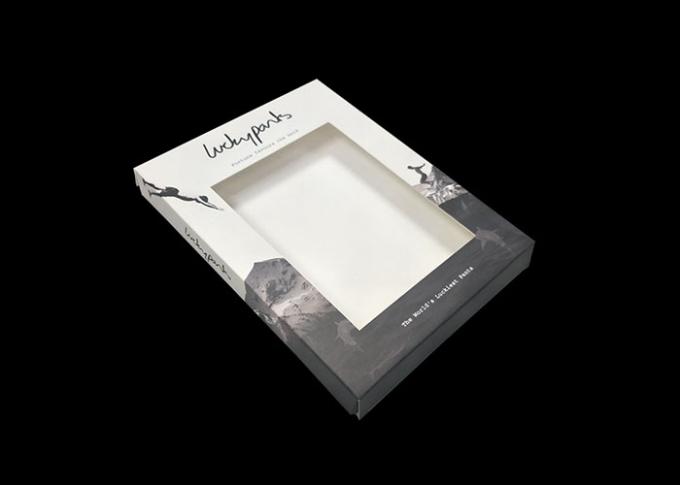 Jolie boîte de chèque-cadeau imprimée par logo, fenêtre transparente de boîte-cadeau supérieurs clairs rigides