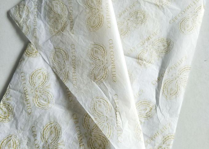 Couleur blanche douce imprimée par vêtement d'or de papier de soie de soie de cadeau de logo adaptée aux besoins du client