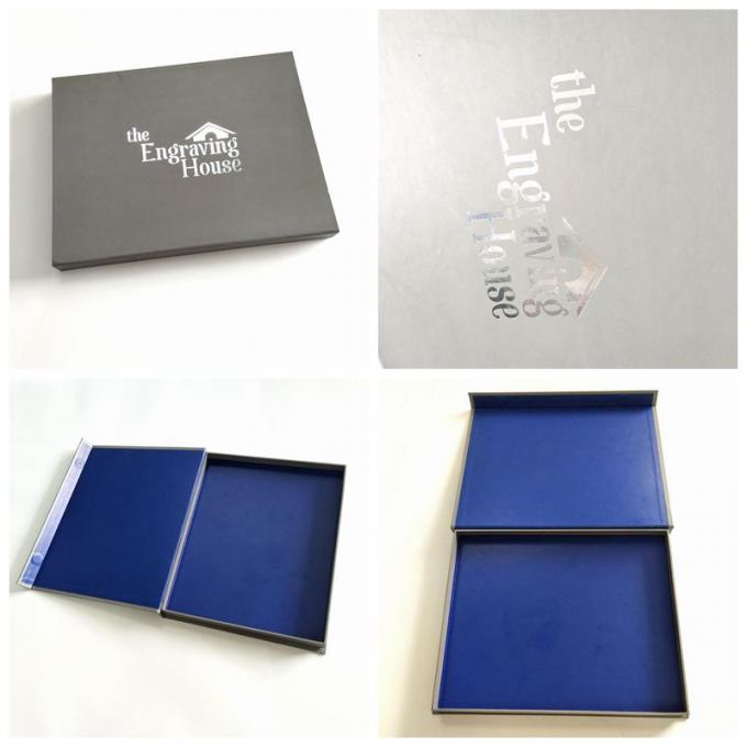 Logo argenté mat de boîte formé par livre d'emballage de feuille d'or pour la fermeture magnétique de documents
