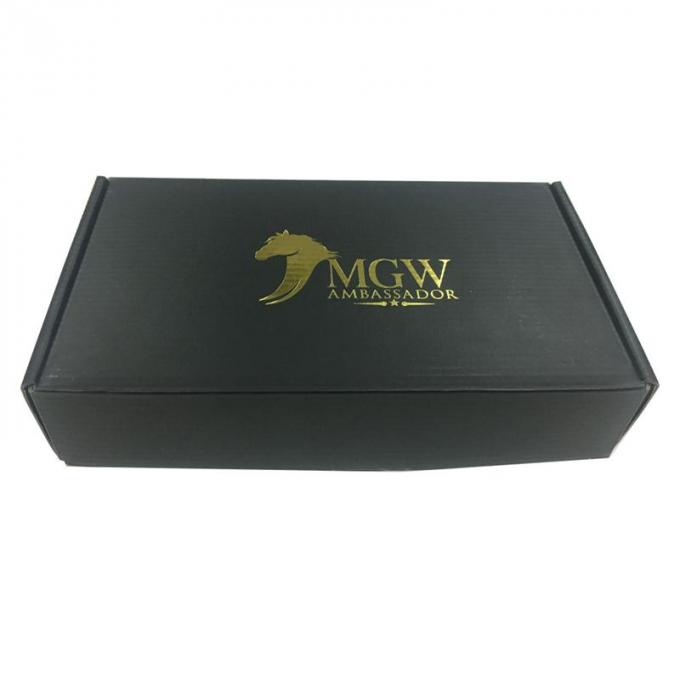 35 x 24 x 7cm ont ridé l'OEM de logo d'or de boîte-cadeau avec la couleur noire