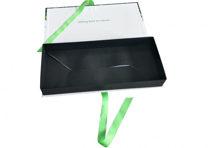 Logo UV se pliant vert réutilisé de tache faite sur commande de boîtes de présentation de carton avec le ruban