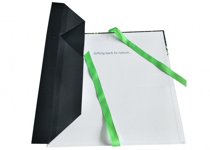 Logo UV se pliant vert réutilisé de tache faite sur commande de boîtes de présentation de carton avec le ruban