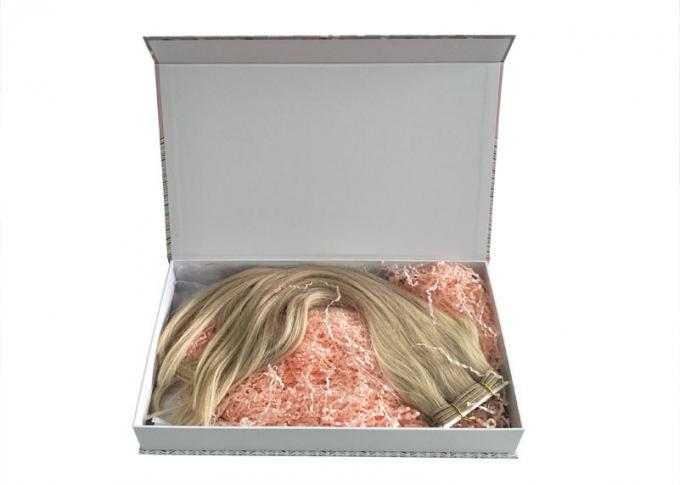 Plein aimant imprimé brillant de carton de boîte formé par livre pour l'emballage d'extension de cheveux