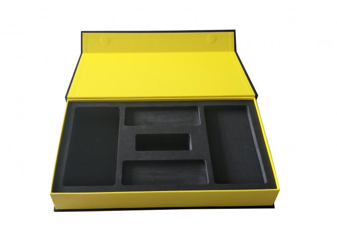 Surface mate de stratification d'emballage électronique de boîte formée par livre magnétique noir mat