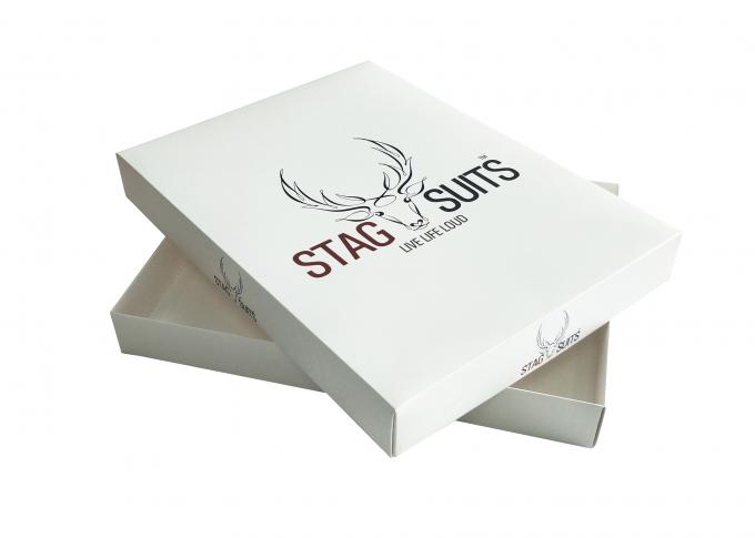 Emballage de l'habillement de chèque-cadeau de boîte des hommes mats imprimés de stratification avec la douille de papier