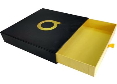 Chine Logo de relief par or coulissant d&#039;aluminium de boîte-cadeau de tiroir de papier noir pour l&#039;habillement usine