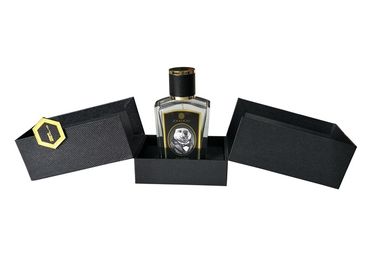 Chine 2 côtés ouvrent les boîtes texturisées noires d&#039;emballage cadeau de parfum adaptées aux besoins du client avec l&#039;insertion d&#039;EVA usine