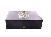 Boîte-cadeau se pliants de carton de rectangle avec le vernis photosensible noir et le logo chaud d'or fournisseur