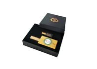 Parfum de estampillage chaud de logo de boîtes rigides faites sur commande noires de carton enveloppant le conteneur fournisseur