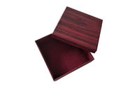 Couvercle en bois rouge-foncé de couleur et boîtes basses avec le carton 1200gsm intérieur de surface de velours fournisseur