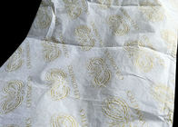 Couleur blanche douce imprimée par vêtement d'or de papier de soie de soie de cadeau de logo adaptée aux besoins du client fournisseur