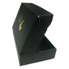 35 x 24 x 7cm ont ridé l'OEM de logo d'or de boîte-cadeau avec la couleur noire fournisseur