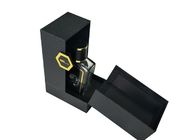 2 côtés ouvrent les boîtes texturisées noires d'emballage cadeau de parfum adaptées aux besoins du client avec l'insertion d'EVA fournisseur