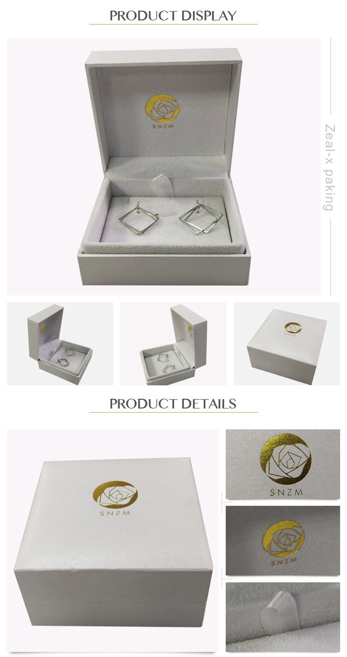 Emballage de carton de boîte-cadeau de papier de bijoux d'Earing avec le logo/taille adaptés aux besoins du client