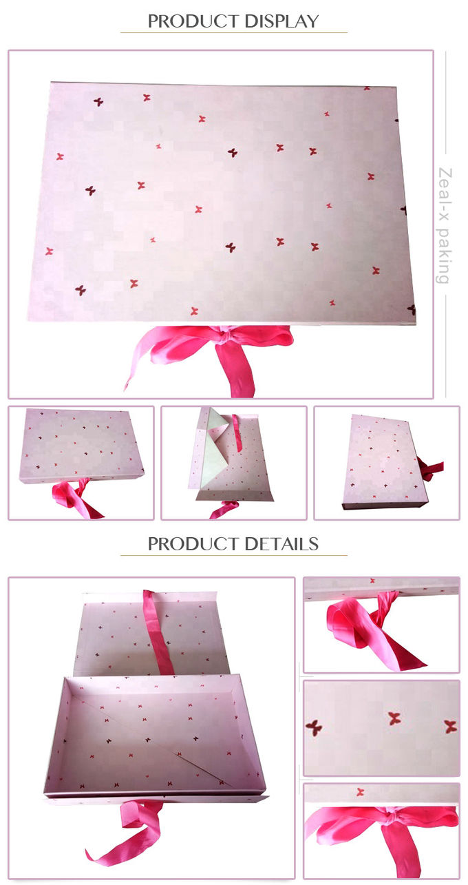 Boîtes roses d'emballage cadeau de couleur, boîte-cadeau faits sur commande empaquetant pour la robe de filles
