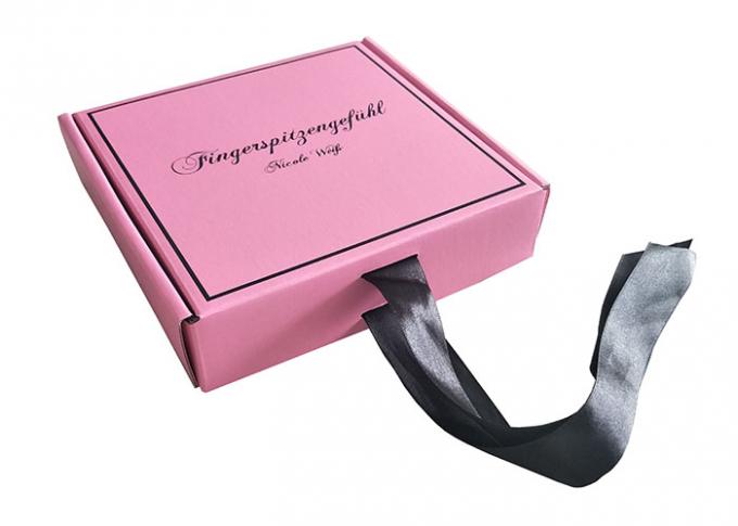 Le boîte-cadeau de papier rose et de marbre a adapté l'impression aux besoins du client, boîte-cadeau vides de relief de logo
