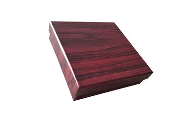 Chine Couvercle en bois rouge-foncé de couleur et boîtes basses avec le carton 1200gsm intérieur de surface de velours usine